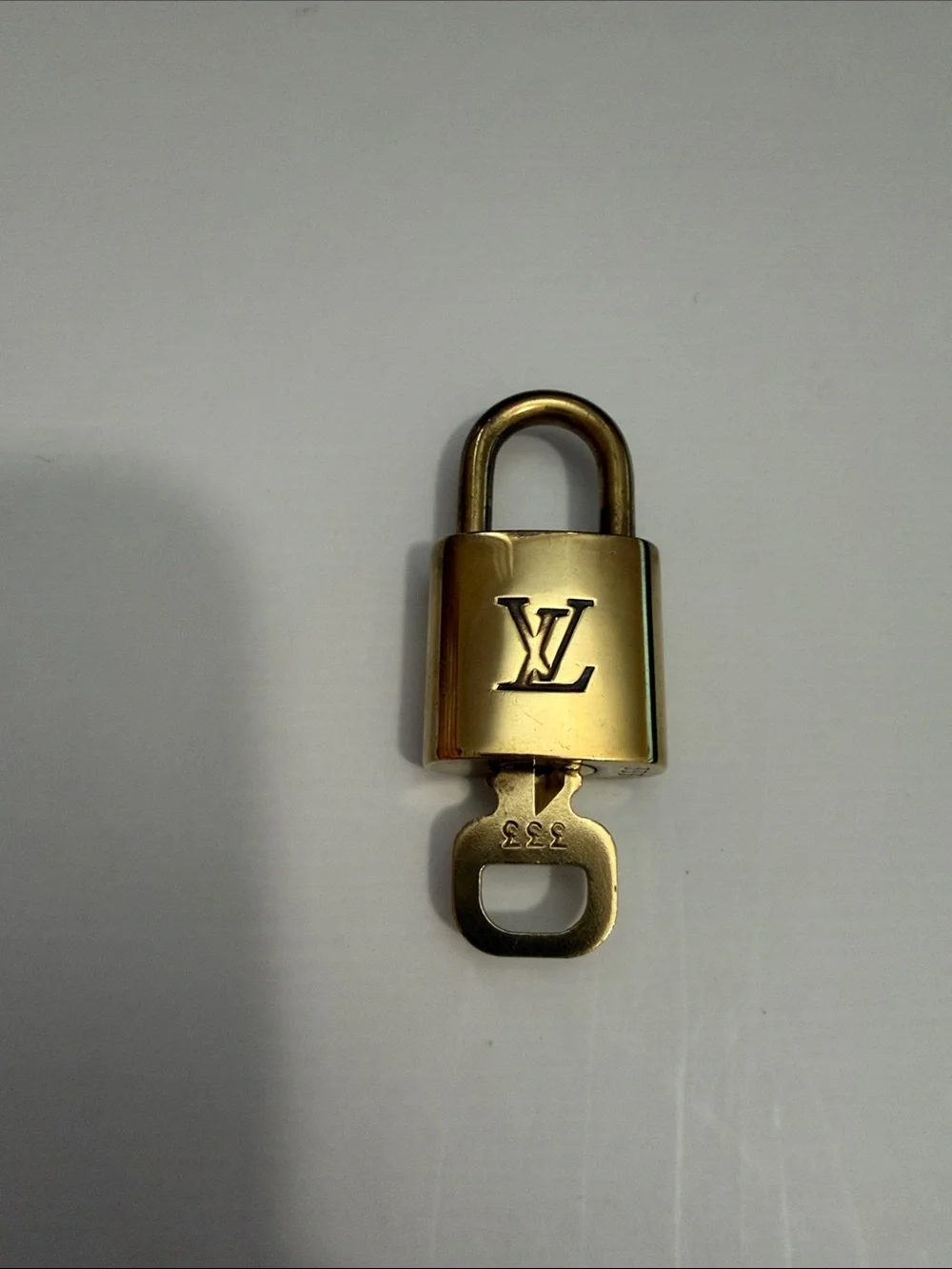 #333 Louis Vuitton Gold-tone Padlock and Key Charm